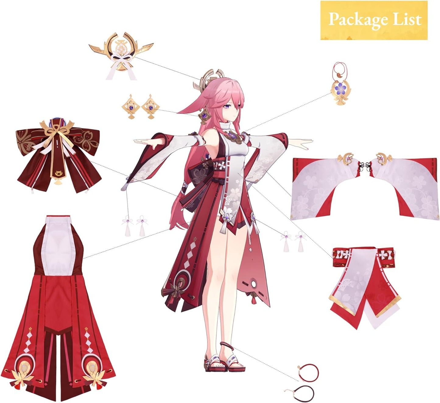 Yae Miko Cosplay Costume Miko Costume Women Kimono Yae Cosplay Outfit